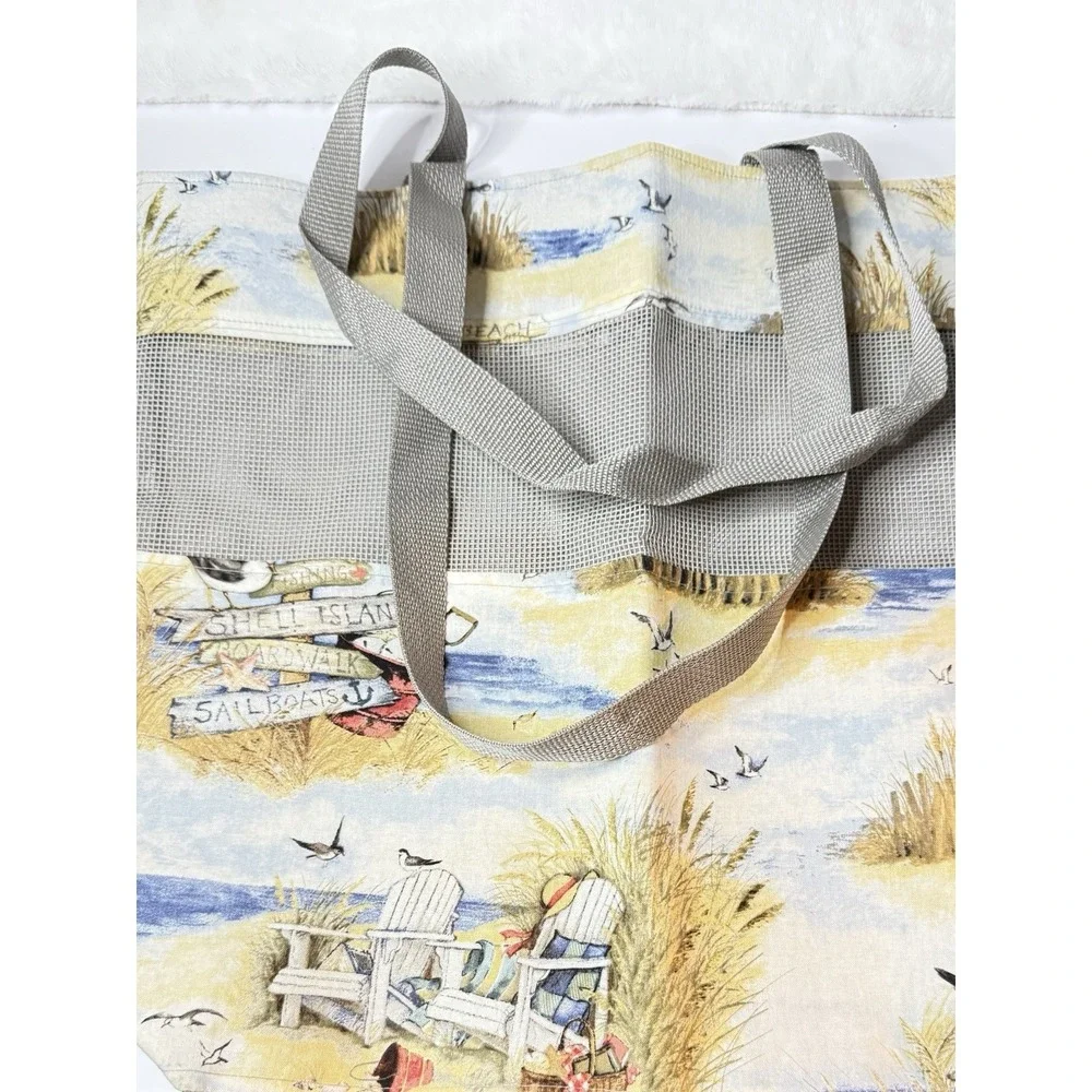 Beach Sand Seahorse Seagulls Pelican Large Tote NEW Lightweight 14 X 16